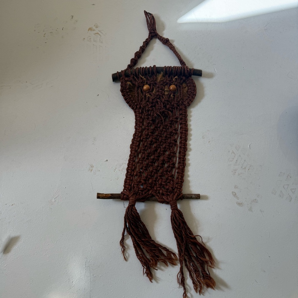 Handmade Brown Macramé Wall Hanging owl